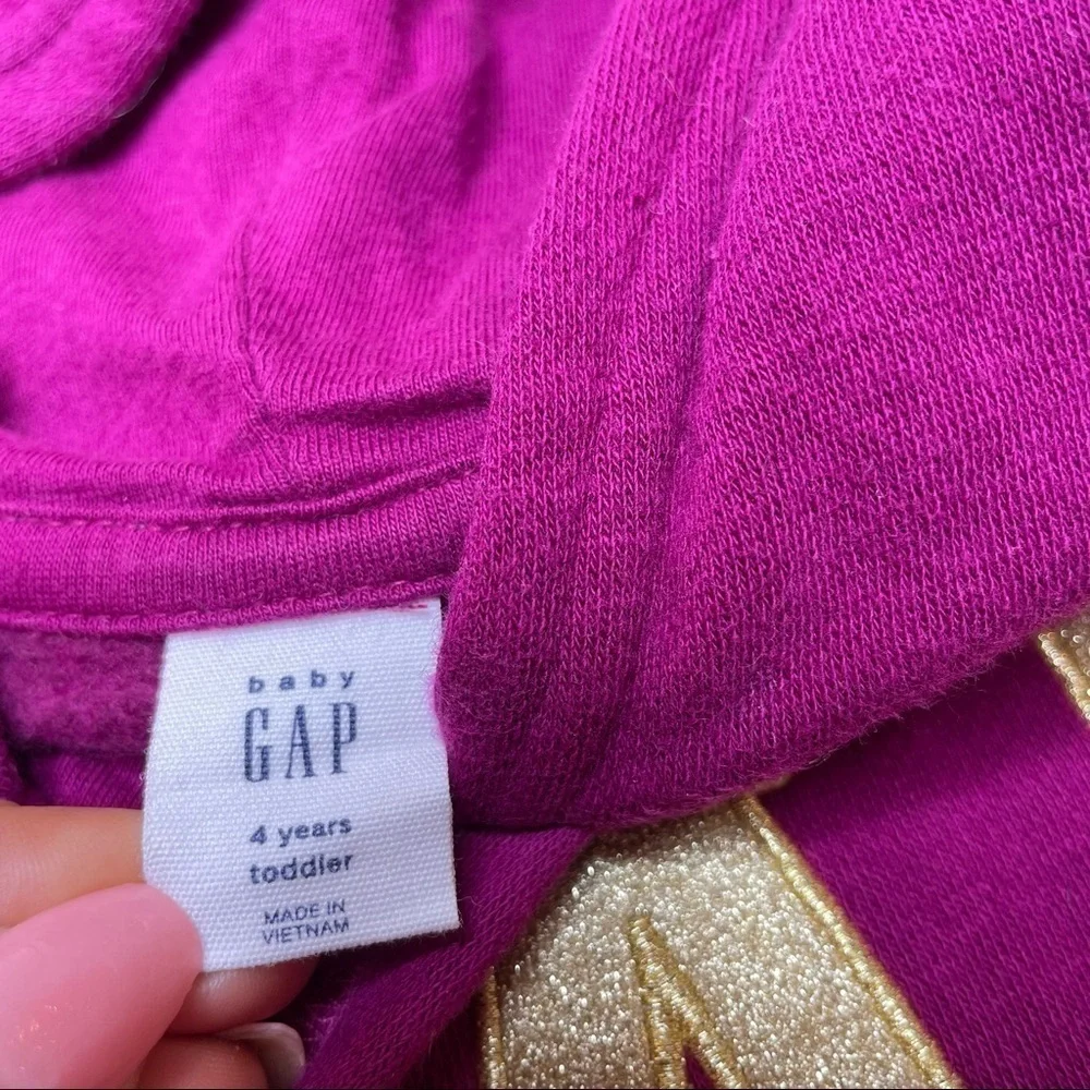 Gap Kids Logo Hoodie In Burgundy And Gold